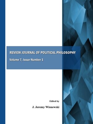 cover image of Review Journal of Political Philosophy, Volume 7
